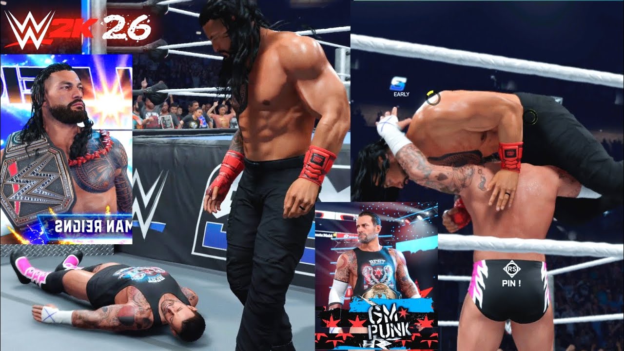 Full Match: CM punk Vs. Roman Reigns Match Highlights: #wwe #wwe2k26 #wwe2k25 #romanreigns #cmpunk