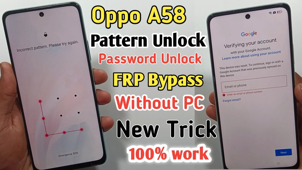 Oppo A58 ka lock kaise tode | Oppo A58 Frp Bypass Android 13 | Oppo CPH2577 Pattern,FRP Lock Remove