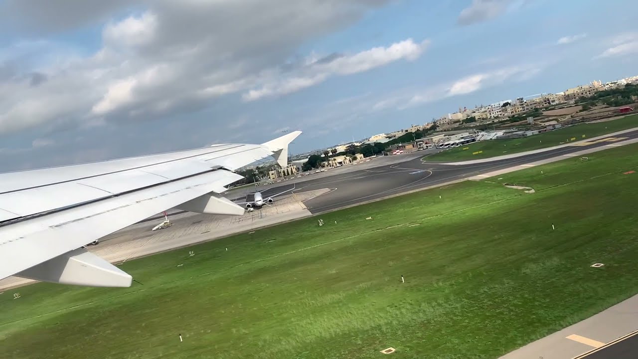 Lufthansa Airbus 319 Takeoff Malta Airport (LMML) LH1277