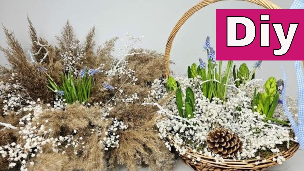 KOSZ Z KWIATAMI CEBULOWYMI DIY | WIOSENNE DEKORACJE |