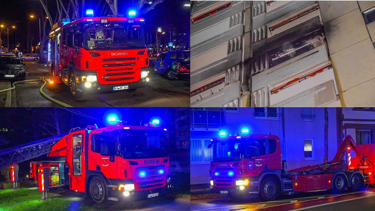 [FEUER IN HOCHHAUS AN SILVESTER] RAKETE löst WOHNUNGSBRAND aus | FEUERWEHR KARLSRUHE GROSSEINSATZ
