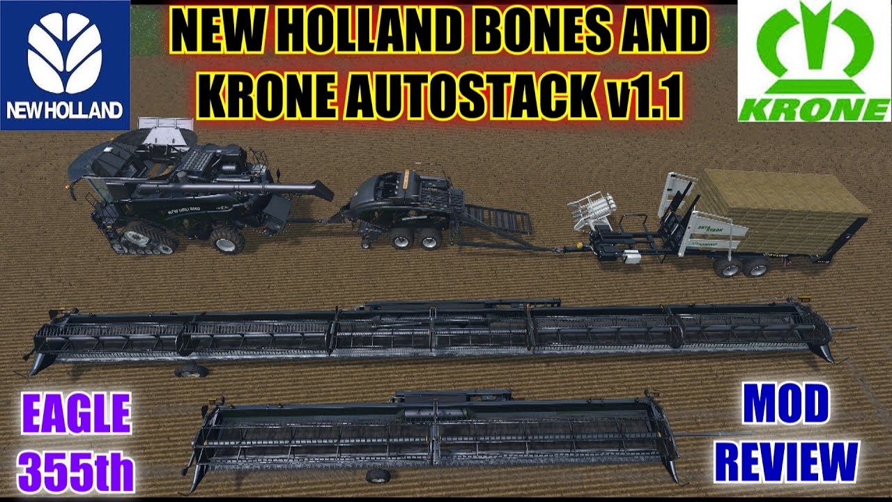 Farming Simulator 15 - New Holland Bones & Krone Autostack v1.1 Pack 