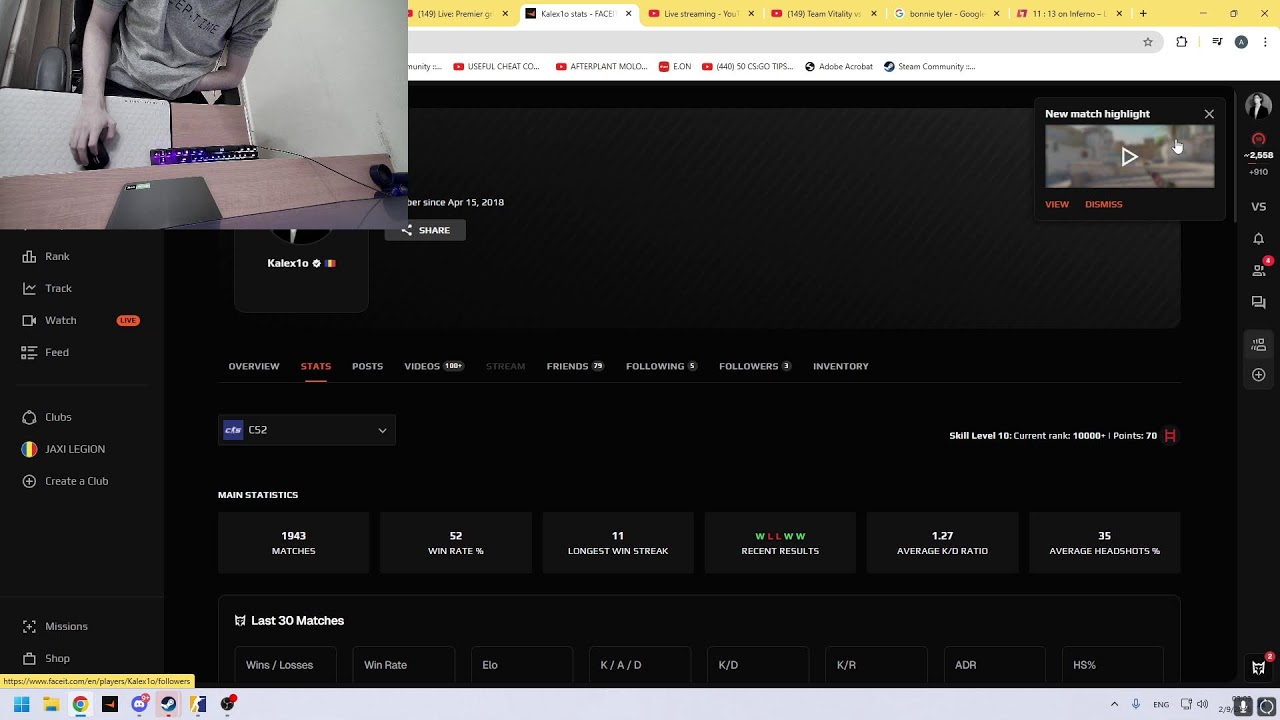 Live: CS2 Faceit premium grind