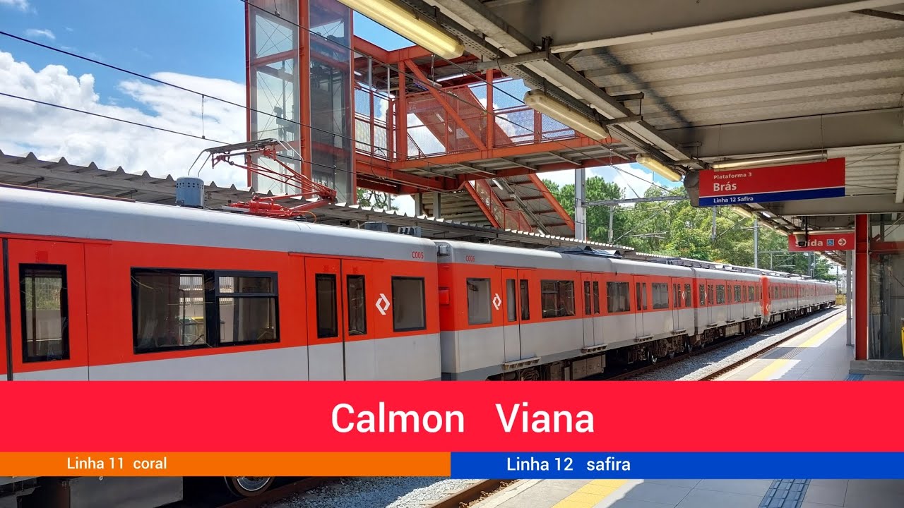 CPTM -movimentação de trens na estação  Calmon Viana