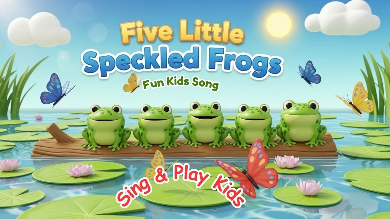 Five Little Speckled Frogs 🐸 | Fun Kids Song & Nursery Rhyme | Learn Counting with Froggies!