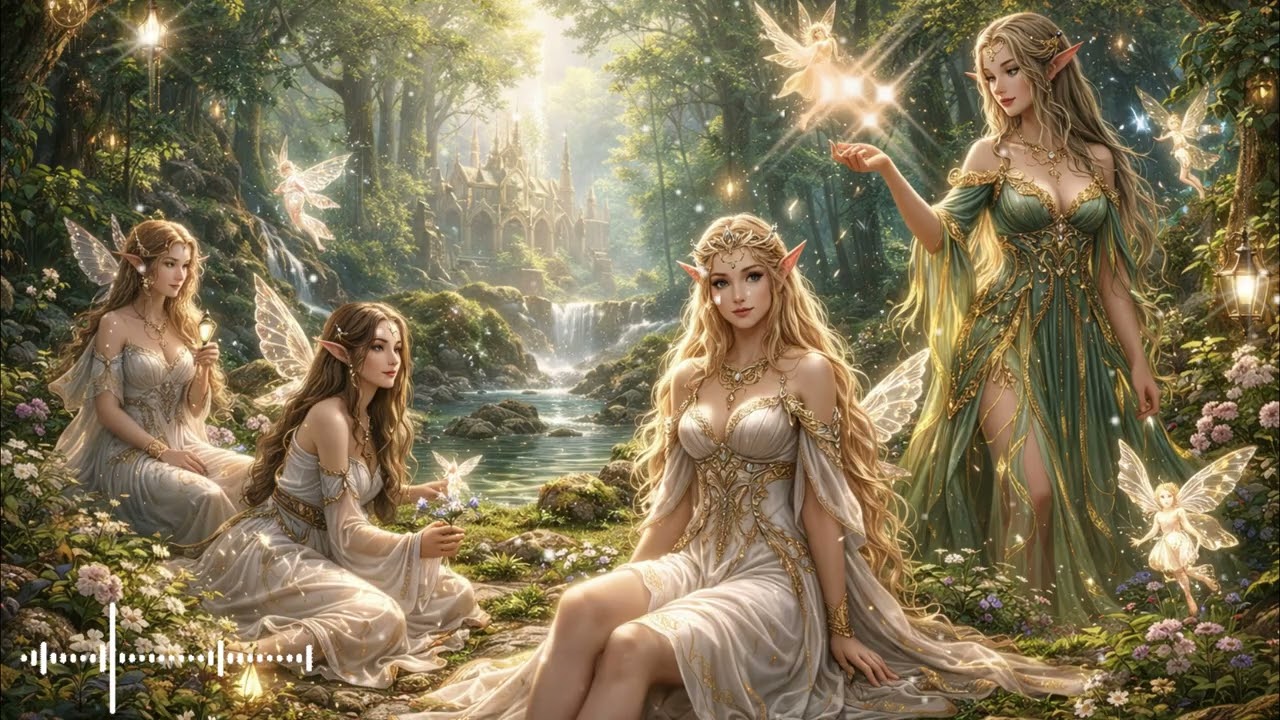elf forest filled with beautiful elf girls and fairies-ASMR