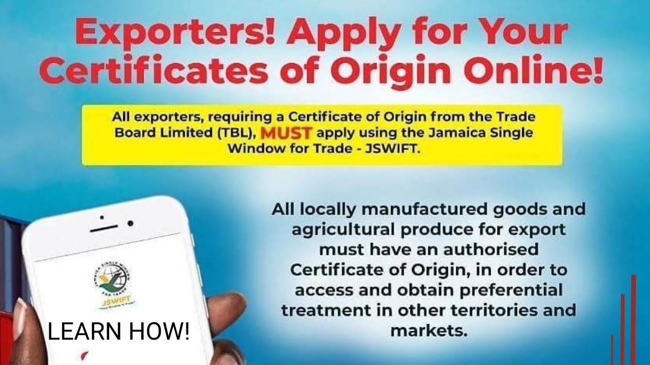 How to Apply for a JSWIFT electronic Certificate of Origin