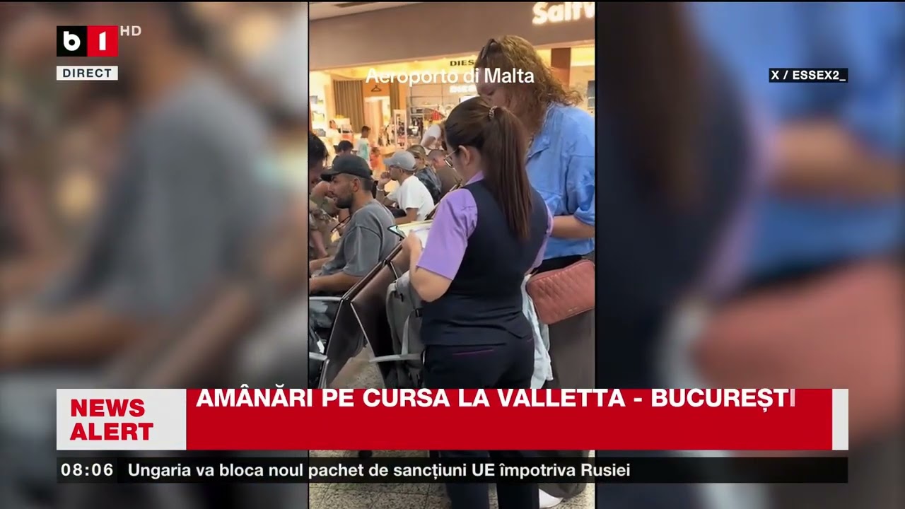 ROMÂNI BLOCAȚI ÎN AEROPORTUL DIN MALTA_Știri B1TV_23 febr. 2026