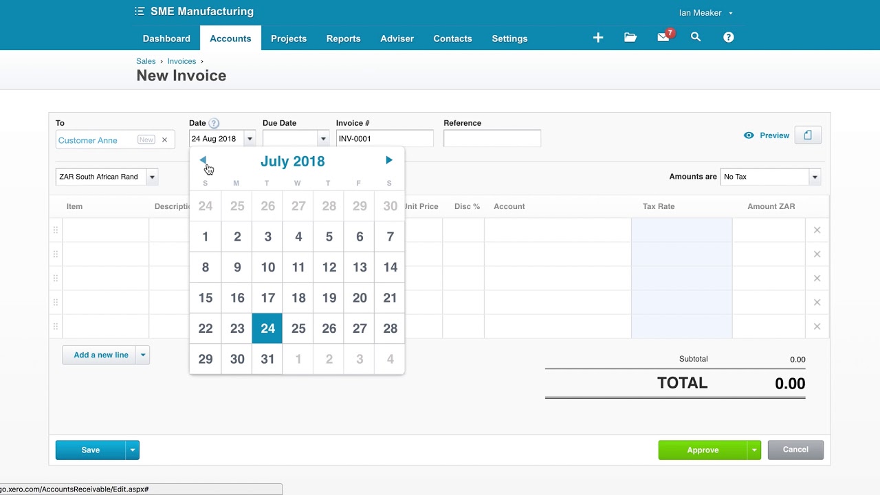 Xero Manufacturing -  Method 1 - Stocktake Method
