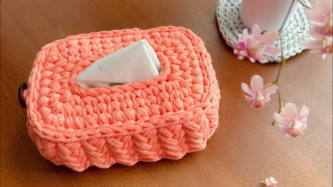 Crochet a tissue box 纸巾盒钩织教程