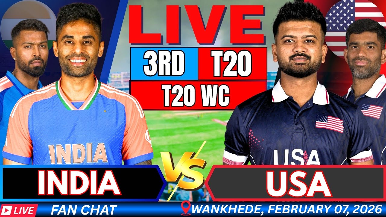 🔴LIVE: INDIA vs USA World Cup Match 3 watch-along | IND vs USA Live Match Today | Live Cricket Score