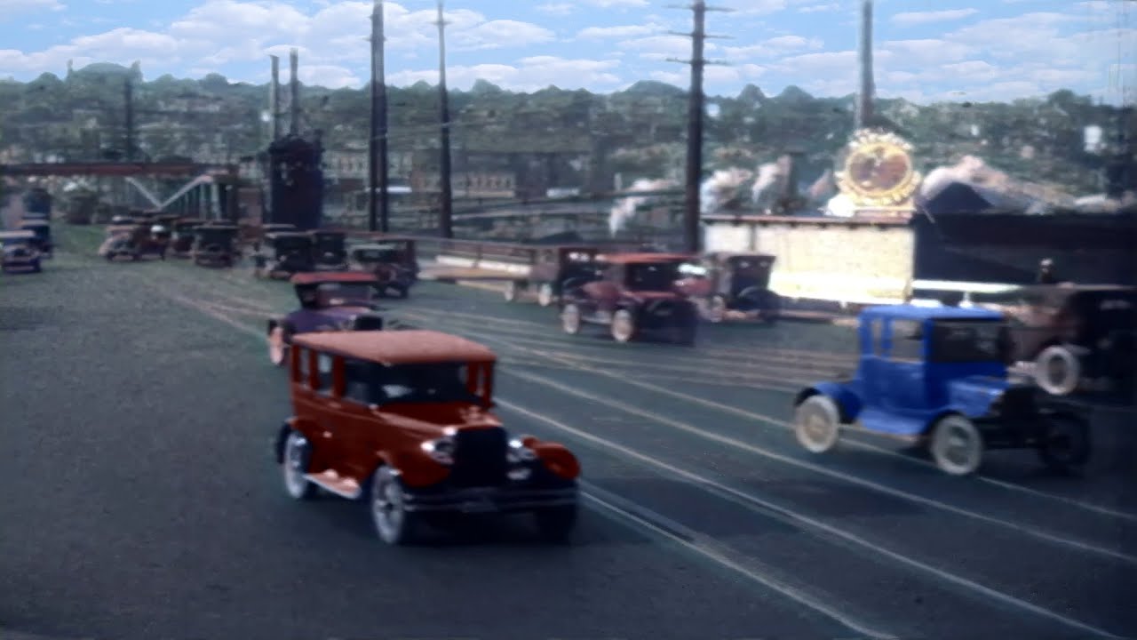 Seattle 1920s in color [60fps,Remastered] w/sound design Added