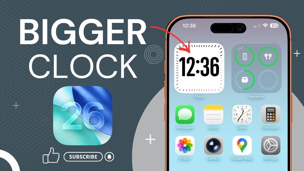 How To Make Clock Bigger on iPhone (iOS 26.3) | Home Screen & Lock Screen