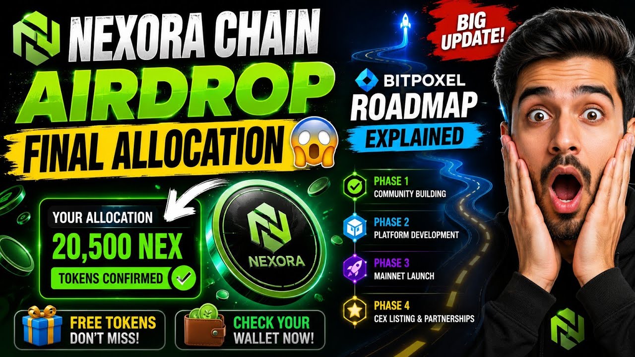 Nexora Chain Airdrop Final Allocation 😱 + Bitpoxel Roadmap Explained