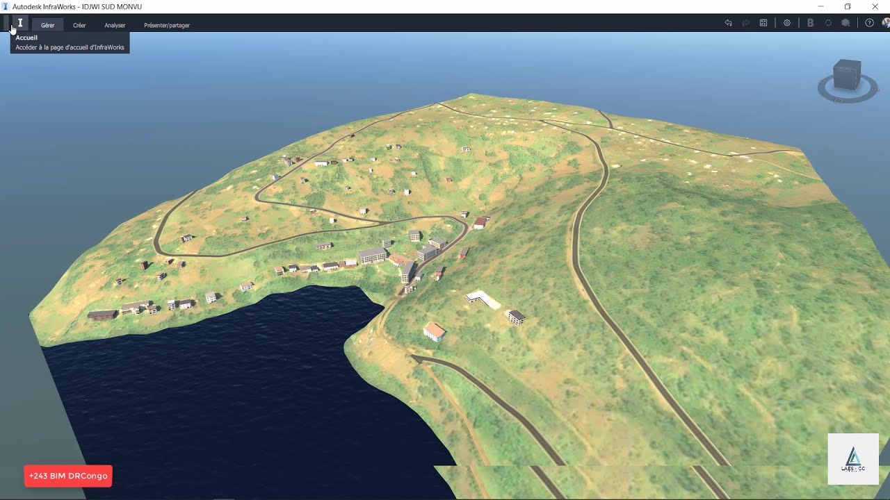 Ruhundu Road design sur Ile d'IDJWI  with Civil 3D and Infraworks