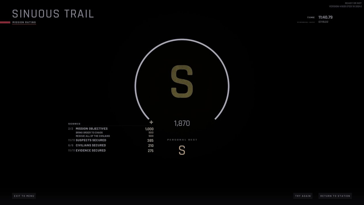 Ready or Not | Sinuous Trail | Solo | S rank