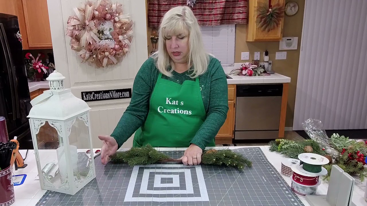 How to Make a Floral Christmas Lantern Swag Tutorial