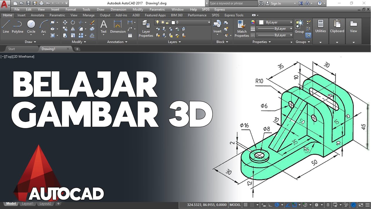 Belajar Gambar 3D Menggunakan Aplikasi AutoCAD | #1