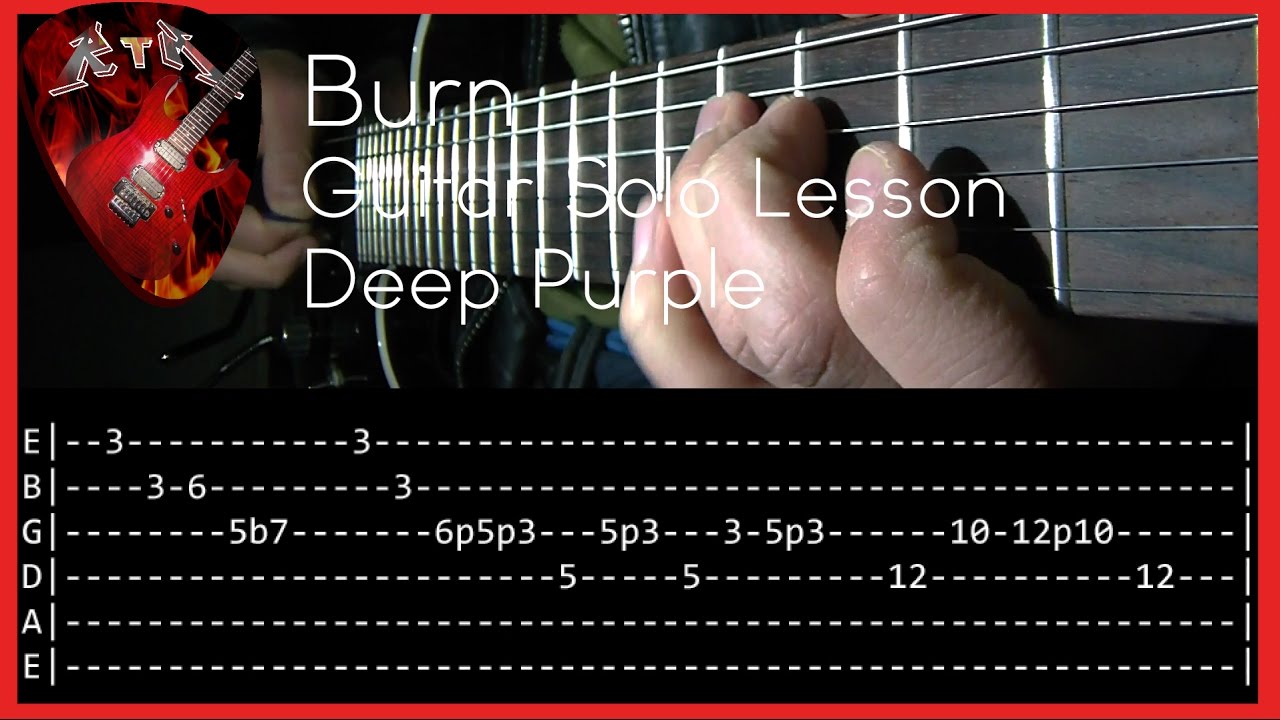 Burn Guitar Solo Lesson - Deep Purple (with tabs)