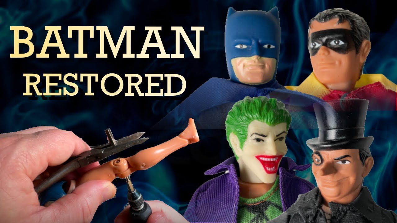 Restoring Vintage Mego Batman Figures - Broken Knee Pins, Restring, Paint and Clothed! - Part 3