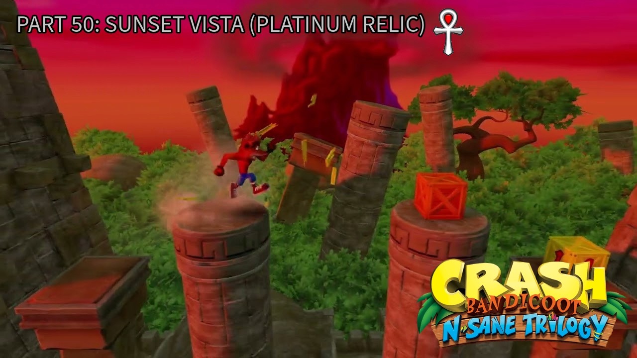 Crash Bandicoot 1 (N. Sane trilogy). 100% Walkthrough Part 50 - Sunset vista (Platinum relic)