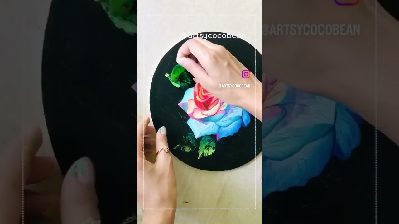 Acrylic on canvas rose painting #acryliconcanvas