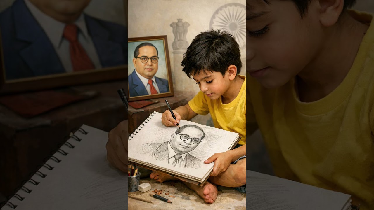Young Artist Pays Tribute to Dr. B.R. Ambedkar 
