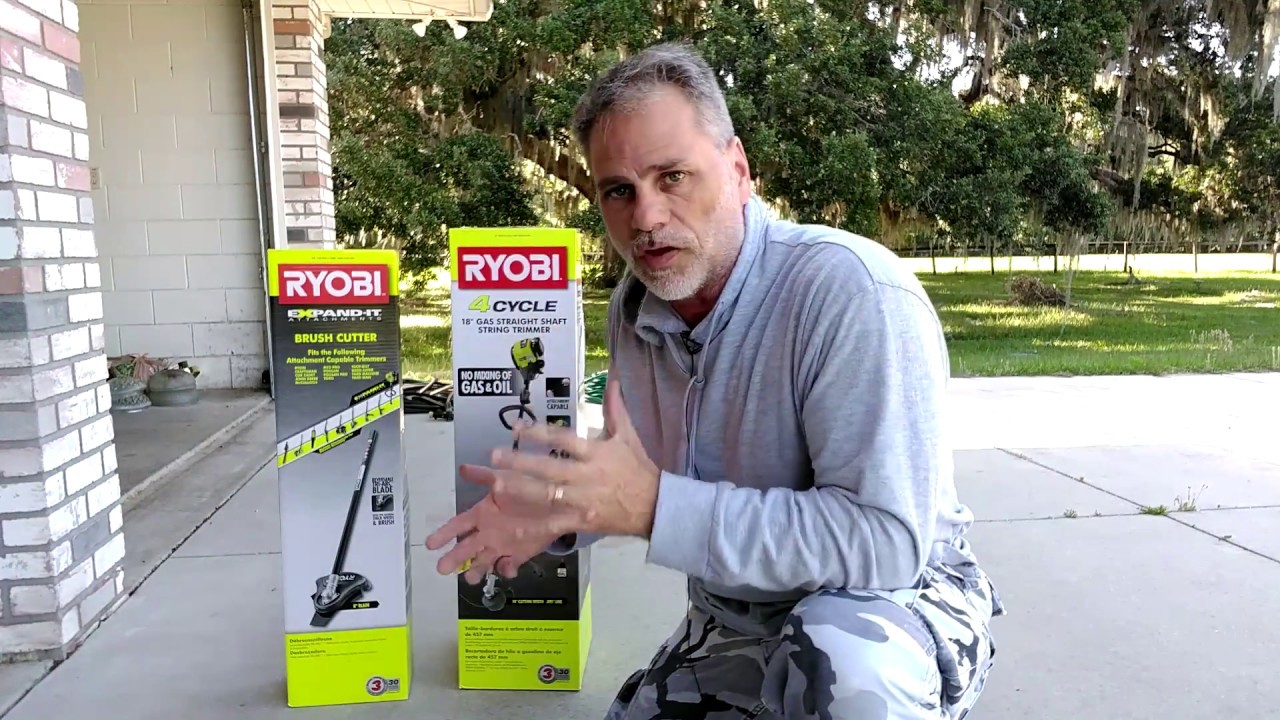 Unboxing of Ryobi 4 Cycle String Trimmer and Expand-it Brush Cutter - Ray Hayden