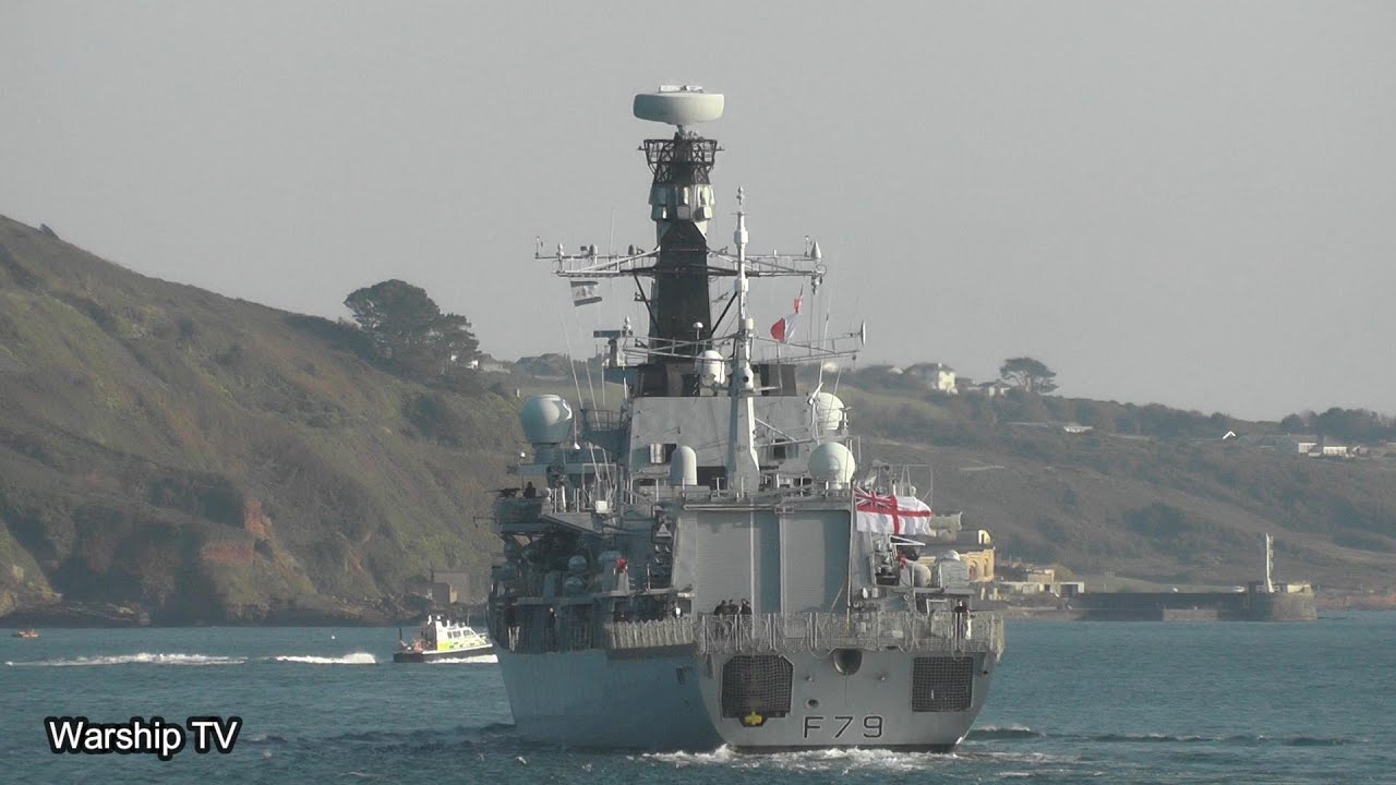 HMS PORTLAND F79 DEPARTS DEVONPORT NAVAL BASE AT RUSTY ANCHOR, PLYMOUTH HOE 18-9-24