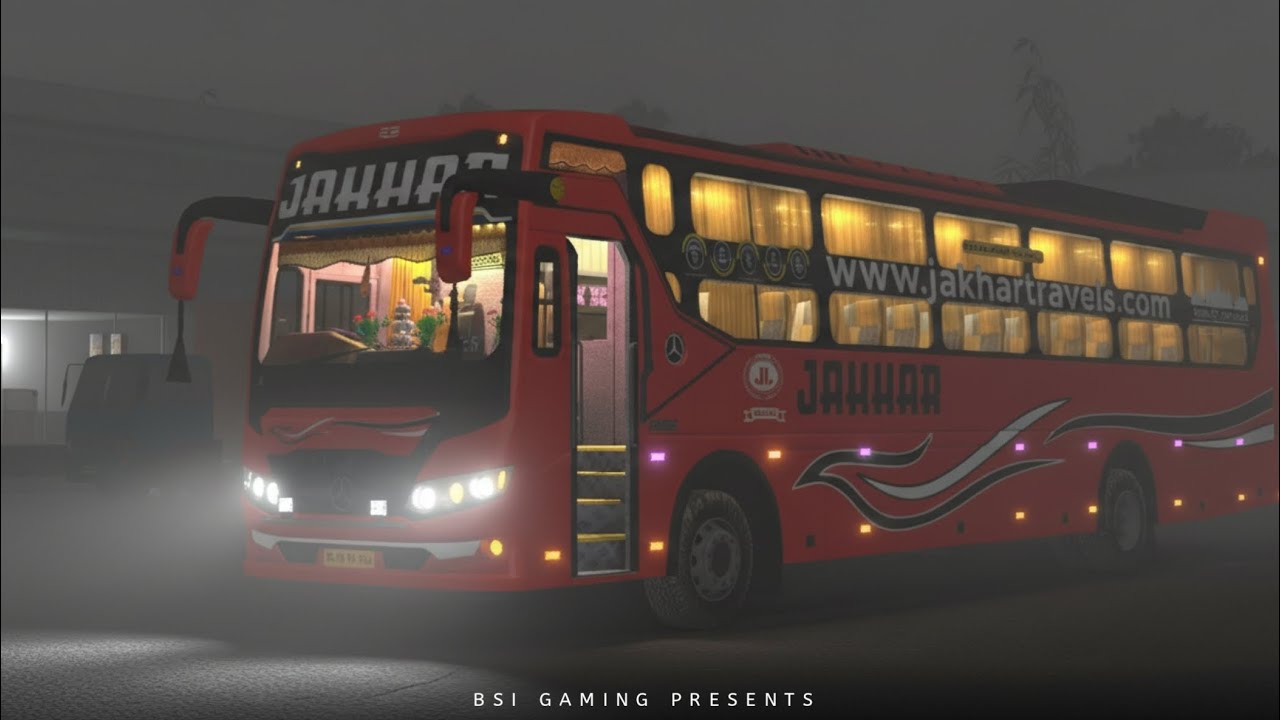 Jakhar Travels Red Livery for Jaswant sleeper coach bussid | download now 👇