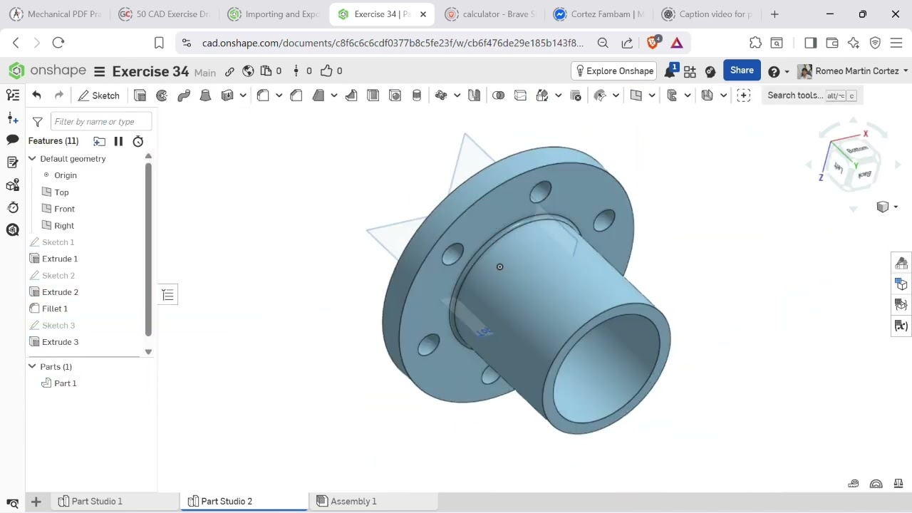 “3D Modeling Timelapse – Coupling Flange Assembly with M16 Bolts & Nuts | Multi-Part CAD Modeling”