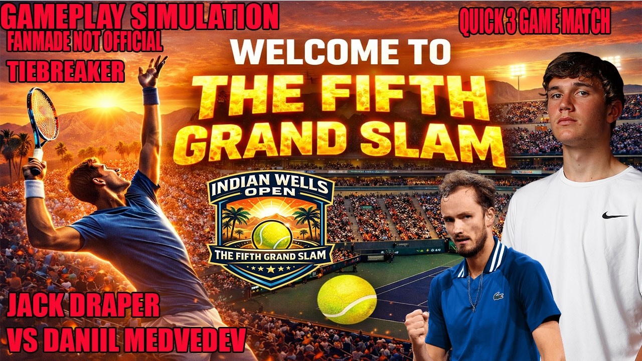 Indian Wells Open | Jack Draper   vs Daniil Medvedev     | [12 MAR 2026] | Gameplay Simulation