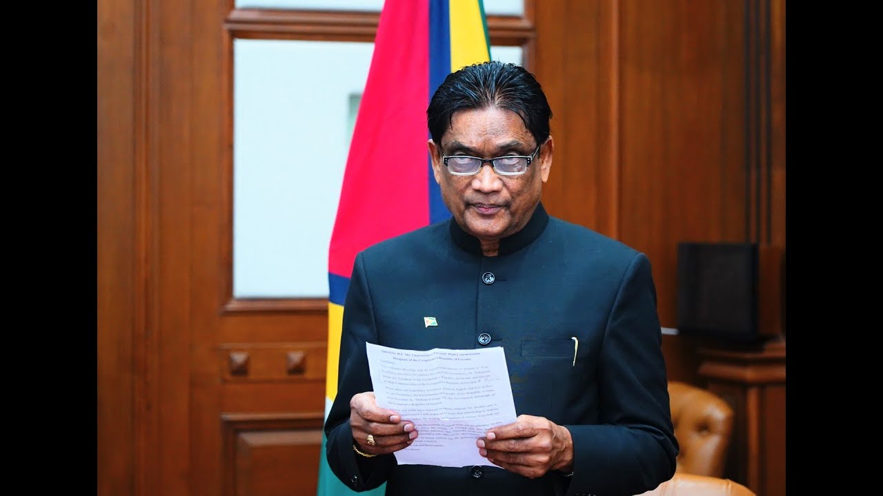 GUYANA'S NEW HIGH COMMISSIONER TO INDIA PRESENTS LETTERS OF CREDENCE