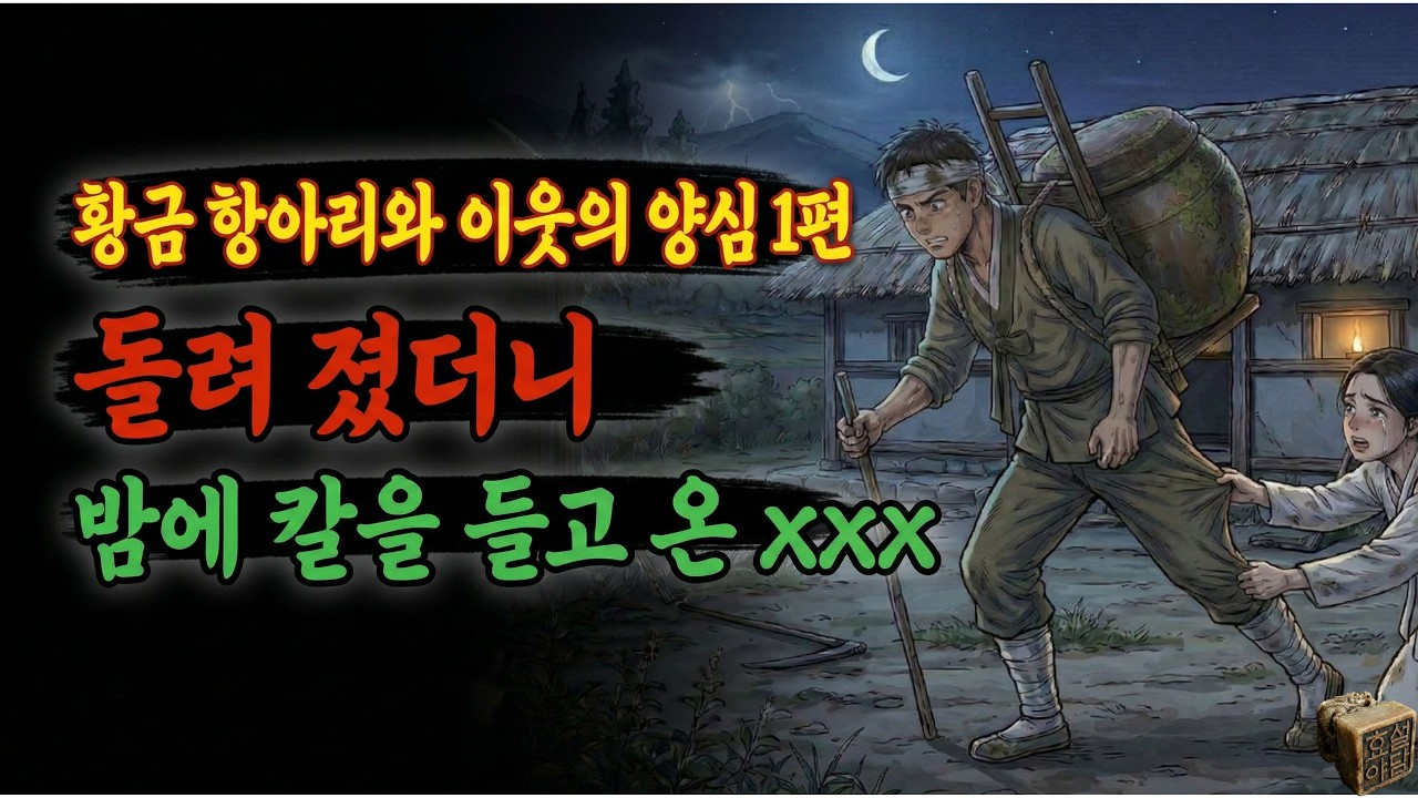 [항금 항아리와 이웃의 양심 1편] 조선시대 탐관오리에게 사기당한 가난한 부부, 흉가 마루 밑에서 황금을 발견하다
