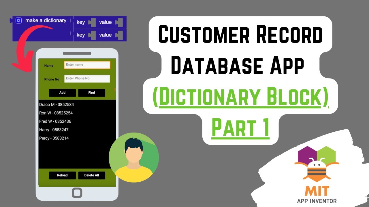 Dictionary blocks in MIT App Inventor | Customer Record App | Storing records in MIT App Inventor