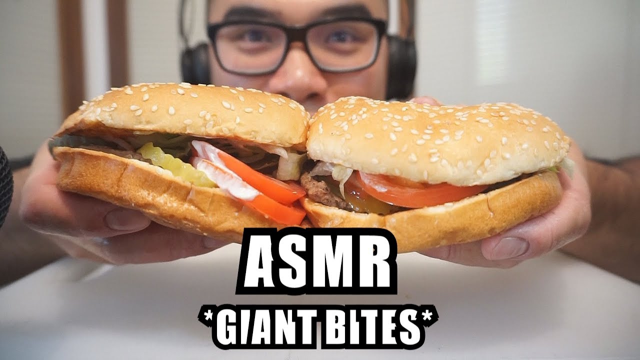ASMR BURGER KING WHOPPERS *GIANT BITES* NO TALKING