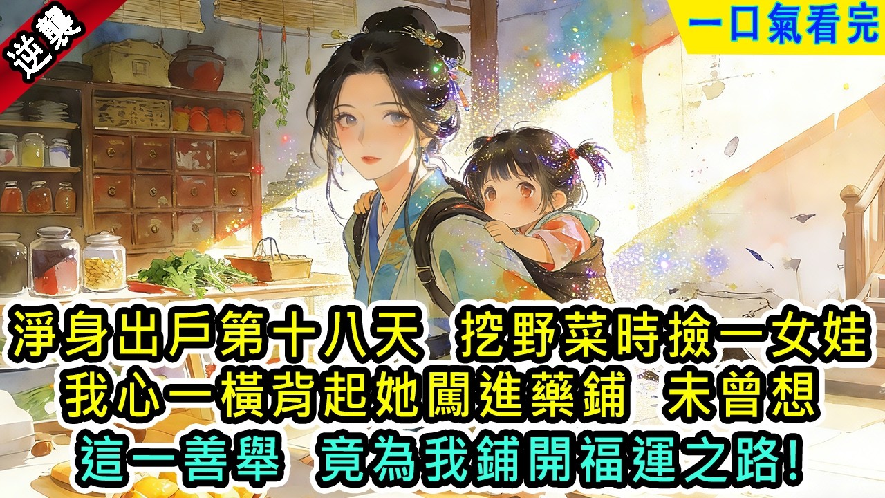 淨身出戶第十八天，挖野菜時撿一女娃。我心一橫背起她闖進藥鋪，未曾想，這一善舉竟為我鋪開福運之路。【風吟古言】#小说 #古風小說 #古言 #古代言情 #言情  #小說 #完結 #爽文 #有聲書 #逆襲