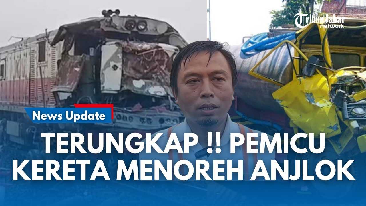 BIANG KEROK !!! Kereta Menoreh Anjlok Akibat Truk Tangki Mogok di Perlintasan Kereta Api