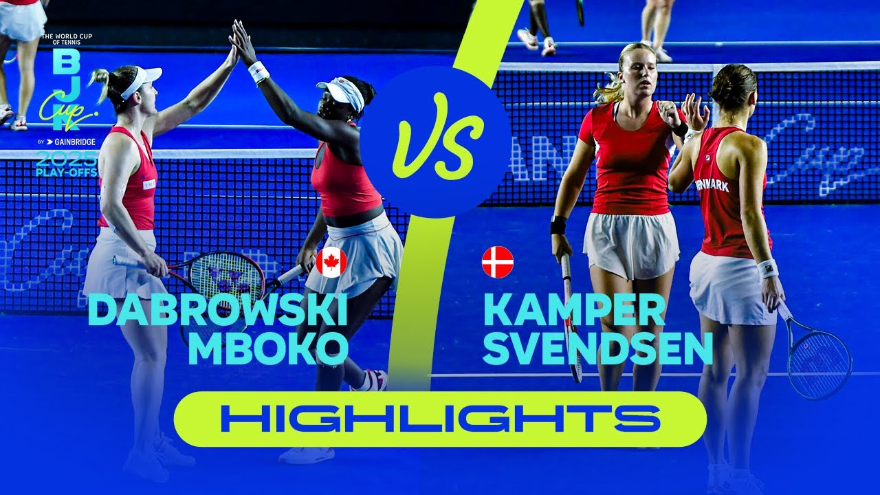 Dabrowski/Mboko (CAN) vs Kamper/Svendsen (DEN) | 2025 BJK Cup Play-offs | Match Highlights
