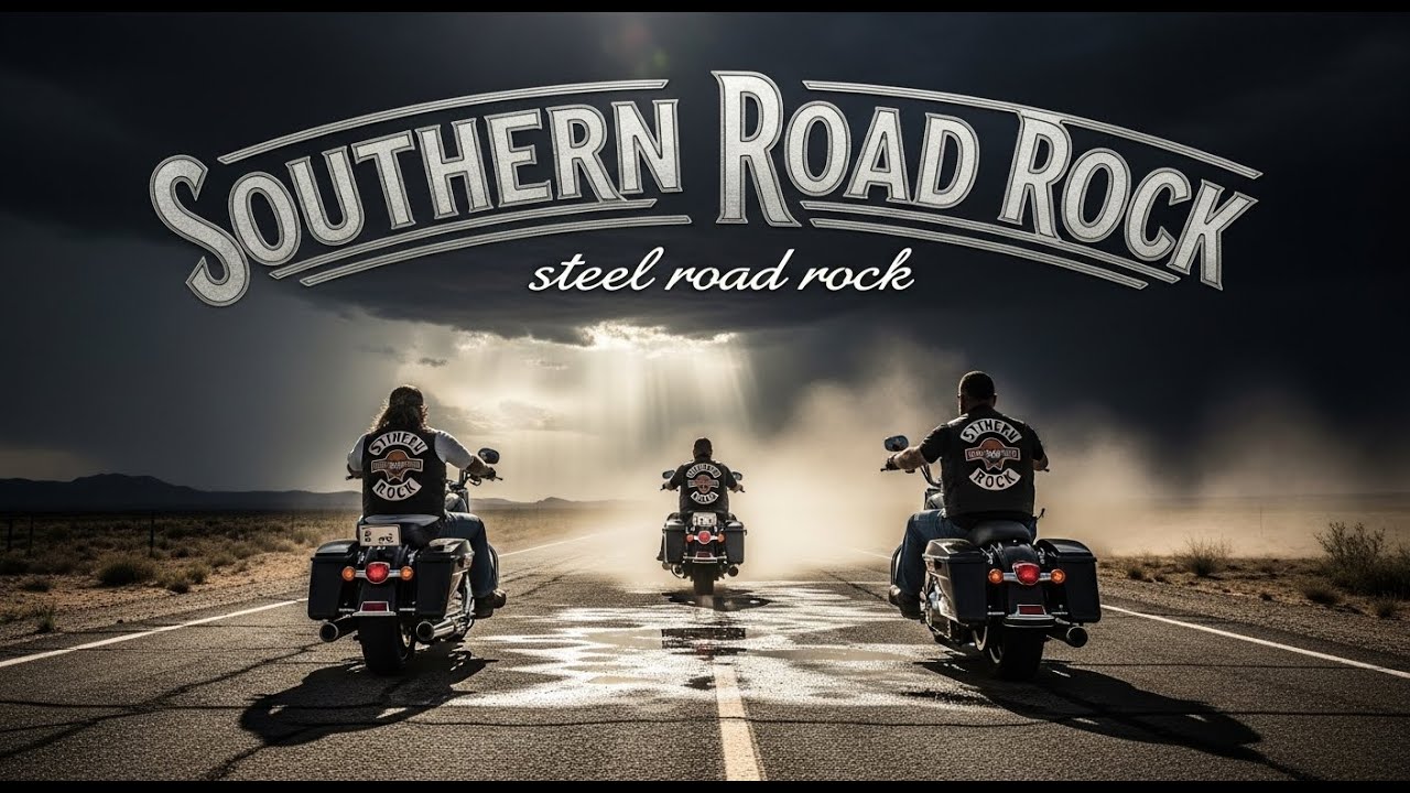 Steel Road Rock – Electric Nightpath 🌑⚡ Neon Road | Rebels in the Rain #SteelRoadRock #CyberRide