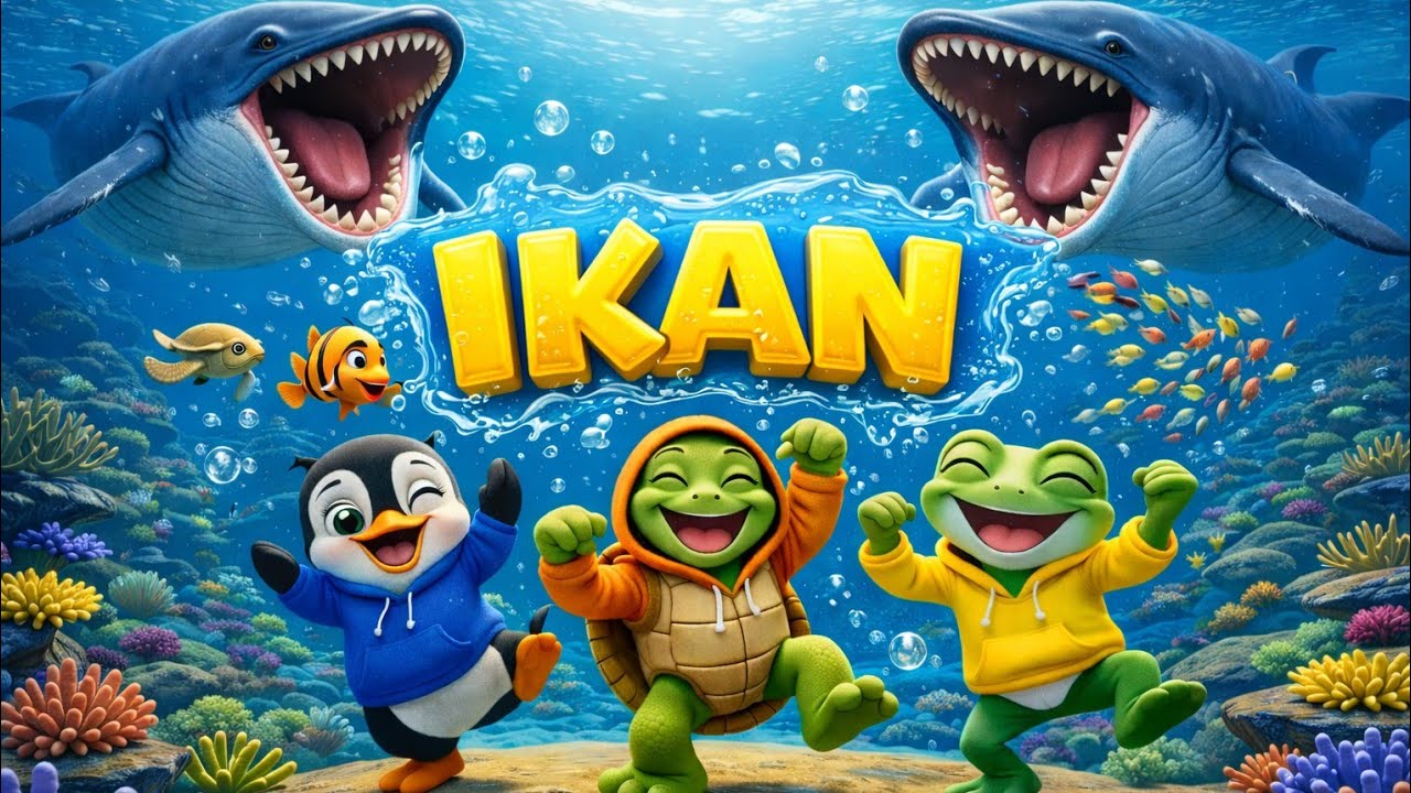 Ikan Senang Dan Berenang| Lagu Anak-anak Ceria | Animasi 3D Edukatif 🎈 🎶