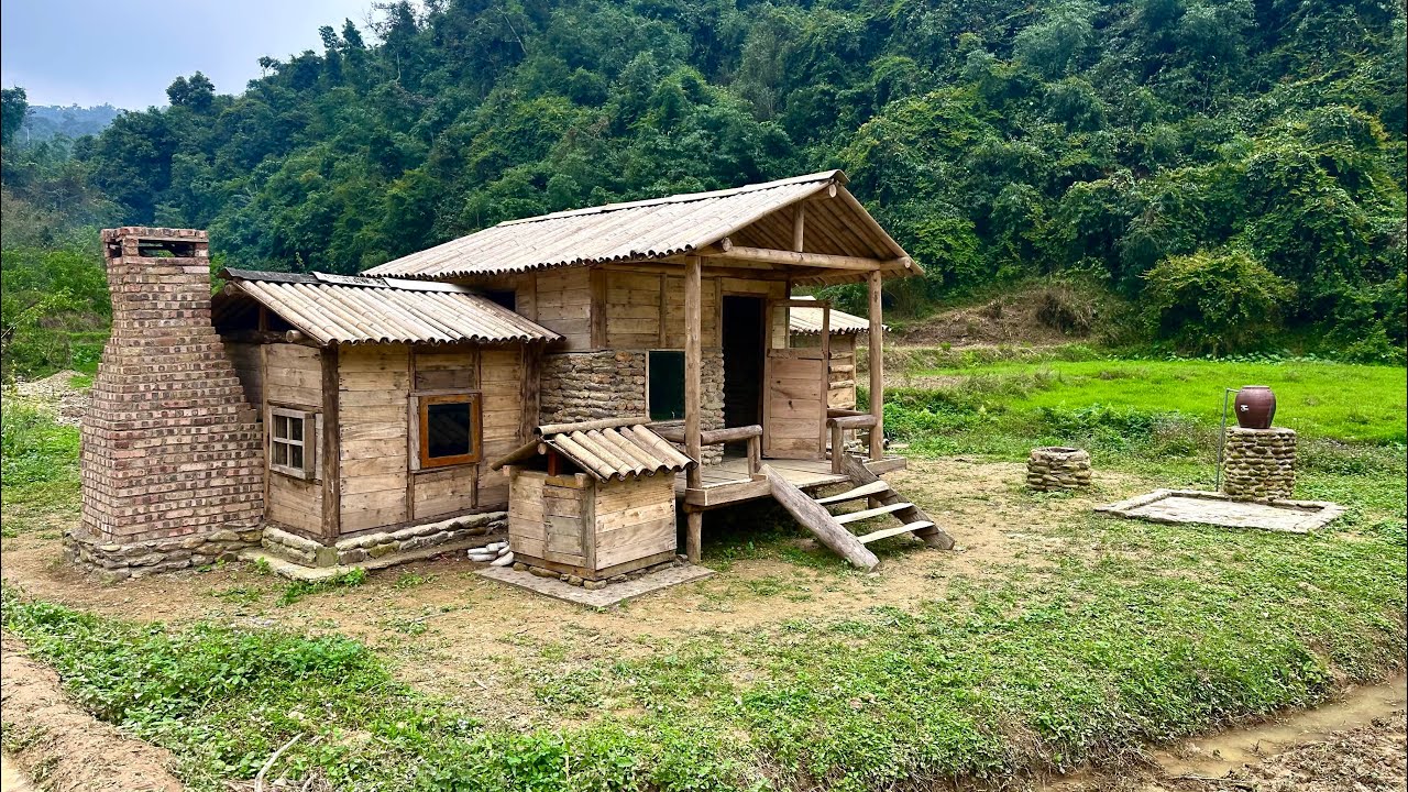 Stone water pillars dominate everything around the house.