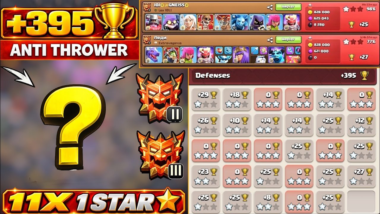 395+ Defense Trophies! 😱 11&times; 1-Star | BEST TH18 Legend League Base 2026 | Th18 war base|Anti Thrower