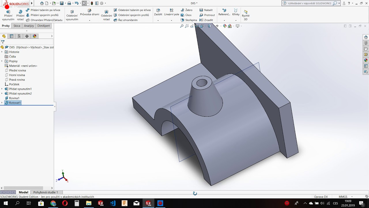 SolidWorks cz tutorial 3,2 díl