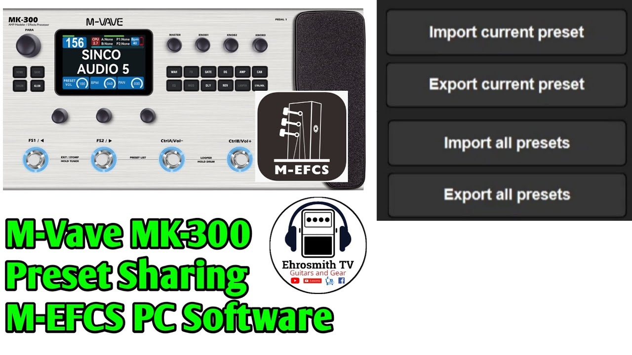 M-Vave MK-300 Import/Export Preset Sharing Tutorial on M-EFCS