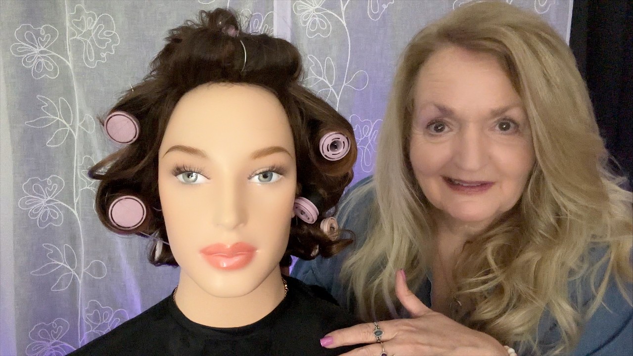 ASMR Vintage Hot Roller Hairstyle ✨Soft Hair Styling & Brushing