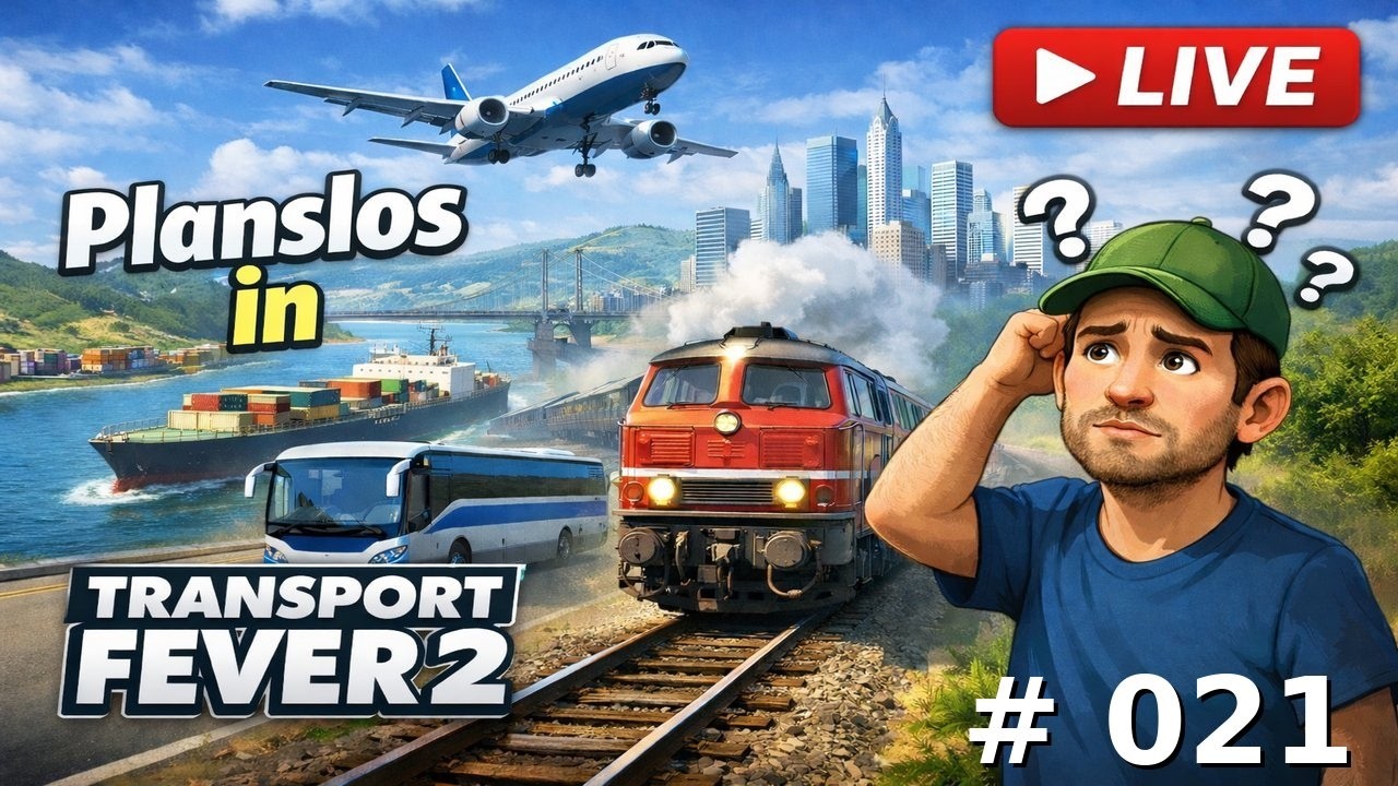 Planlos in Transport Fever 2 🚆 | Live Aufbau & Chaos #021