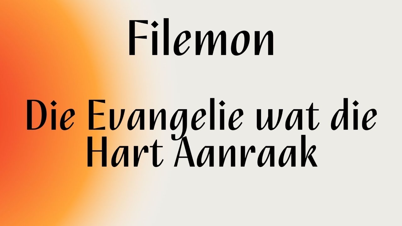 Tema: Die Evangelie wat die Hart Aanraak