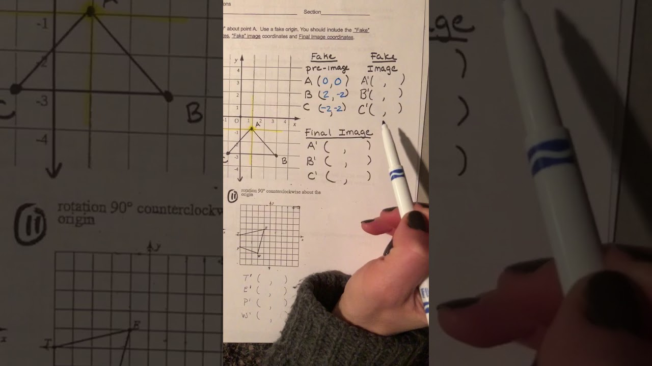 Rotations about a point that is not the origin