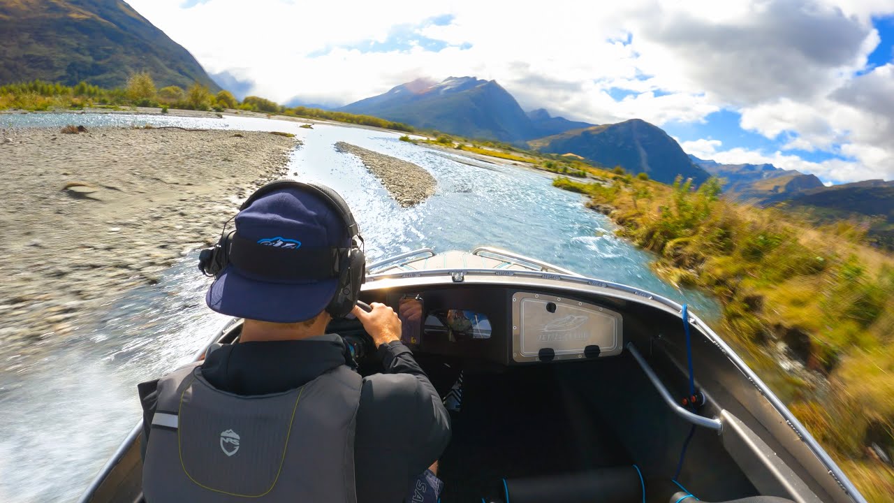Mini Jet Boating the cleanest river on this Planet! Glenorchy, New Zealand.